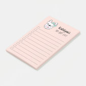 Cute Little French Bulldog | Peach | Gepersonalise Post-it® Notes (Schuin)