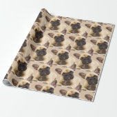 Cute Little French Bulldog Pet Animal Pattern Cadeaupapier (Uitgerold)