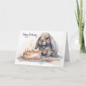 Cute Little French Lop Bunny Rabbit - jarig Kaart (Voorkant)