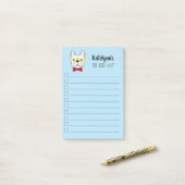 Cute Little Frenchie | Blauw | Gepersonaliseerd Post-it® Notes (Op bureau)