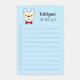 Cute Little Frenchie | Blauw | Gepersonaliseerd Post-it® Notes
