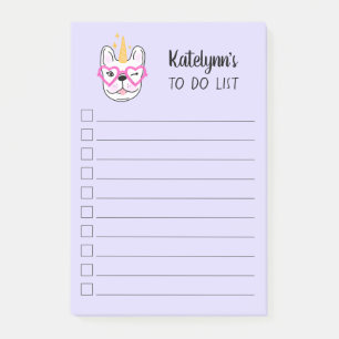 Cute Little Frenchie Unicorn   Paars gepersonalise Post-it® Notes