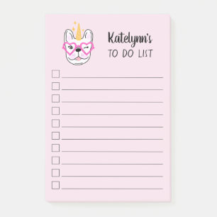 Cute Little Frenchie Unicorn   Roze   Gepersonalis Post-it® Notes