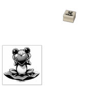 Cute Little Frog Holding a Heart  Rubberstempel (Gestempeld)