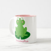 Cute Little Froggy Personalized Mug Tweekleurige Koffiemok (Voorkant links)
