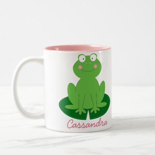 Cute Little Froggy Personalized Mug Tweekleurige Koffiemok (Links)