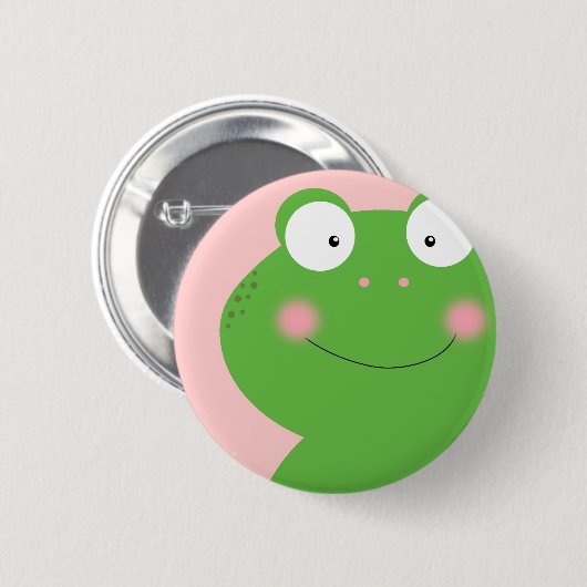 Cute Little Froggy Pin Ronde Button 5,7 Cm (Voorkant /achterkant)