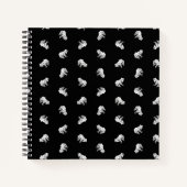 Cute Little Frogs Pattern Kikker Art Design Black Notitieboek (Voorkant)