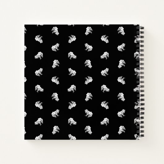 Cute Little Frogs Pattern Kikker Art Design Black Notitieboek (Achterkant)