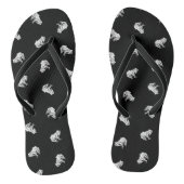 Cute Little Frogs Pattern Kikker Art Design Black Teenslippers (Voetbed)