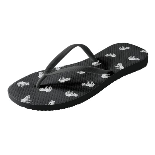 Cute Little Frogs Pattern Kikker Art Design Black Teenslippers (Schuin)
