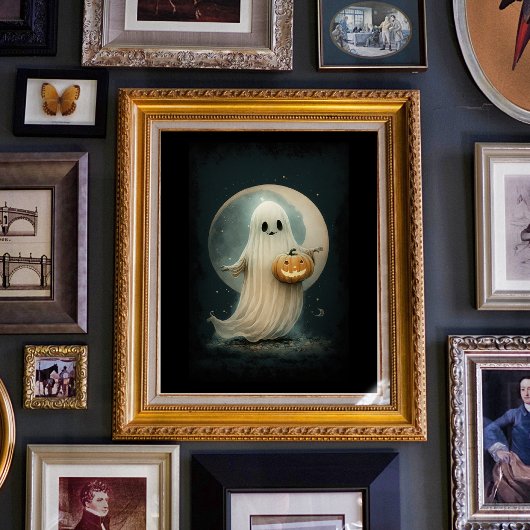 Cute Little Ghost Art -  Halloween Poster