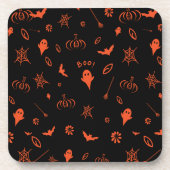 Cute Little Ghost Black and Orange Halloween Bier Onderzetter (Voorkant)