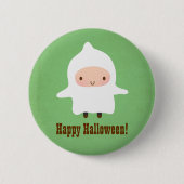 Cute Little Ghost Boy Costume Halloween Button (Voorkant)