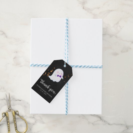 Cute Little Ghost Halloween Baby shower Bedankt Cadeaulabel (Met Touw)
