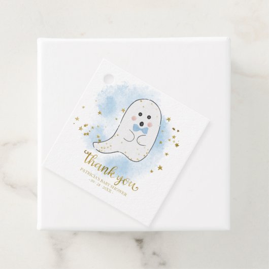 Cute Little Ghost Halloween Baby shower Dank Favo Bedankjes Labels (In situ)
