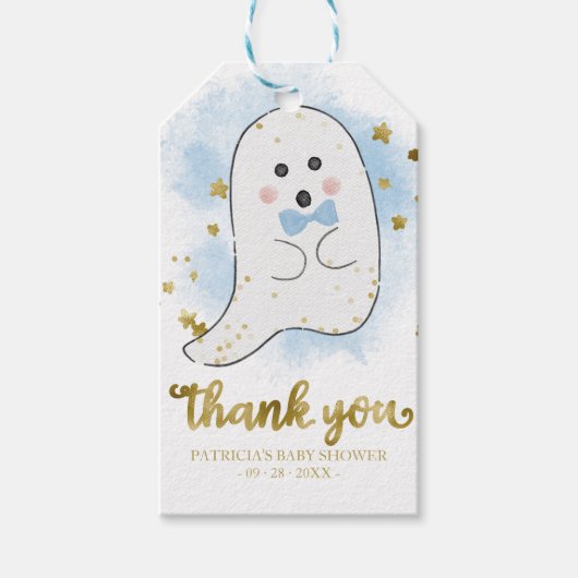 Cute Little Ghost Halloween Baby shower Dank Favo Cadeaulabel (Voorkant)