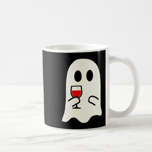 Cute Little Ghost Red Wine Gl Halloween  Koffiemok (Rechts)