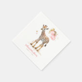 Cute Little Giraffe Modern Boho Pink Brown Servet (Hoek)