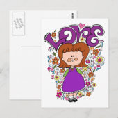 Cute Little Girl Briefkaart (Voorkant / Achterkant)