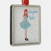 Cute Little Girl "Gingers Rule" Ornament (Rechts)