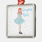 Cute Little Girl "Gingers Rule" Ornament (Links)