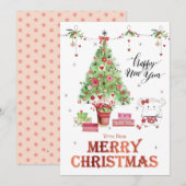 Cute Little Girl Hamster Merry kerst Feestdagenkaart (Voorkant / Achterkant)