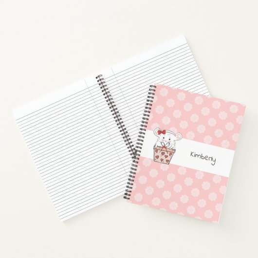 Cute Little Girl Hamster Pink Notitieboek (Binnen)
