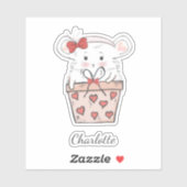 Cute Little Girl Hamster Trendy Sticker (Vel)