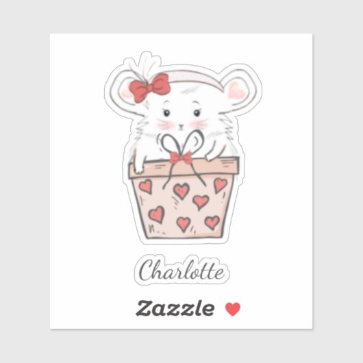 Cute Little Girl Hamster Trendy Sticker (Vel)