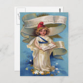 Cute Little Girl Lady Liberty Briefkaart (Voorkant / Achterkant)
