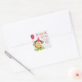 Cute Little Girl Monkey Bedankt Sticker (Envelop)