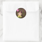 Cute Little Girl Monkey Bedankt Sticker (Tas)