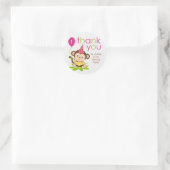 Cute Little Girl Monkey Bedankt Sticker (Tas)