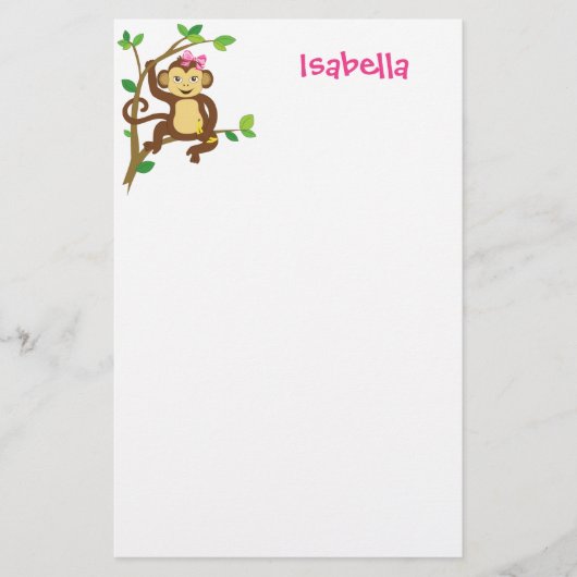 Cute Little Girl Monkey Briefpapier (Voorkant)
