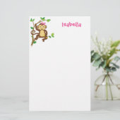 Cute Little Girl Monkey Briefpapier (Staand voorkant)