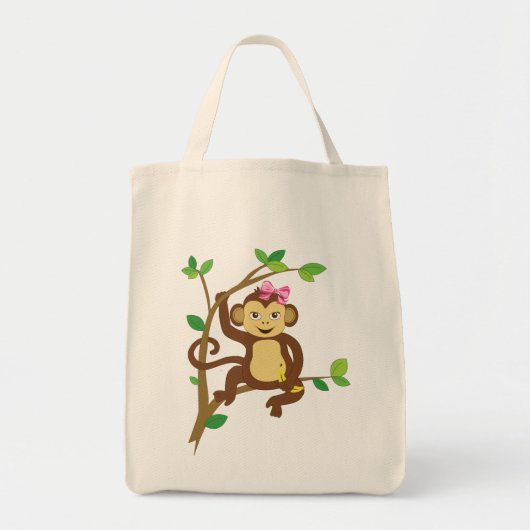 Cute Little Girl Monkey Tote Bag (Voorkant)