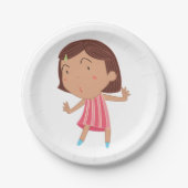 Cute Little Girl Paper Borden Papieren Bordje (Voorkant)