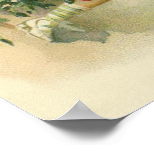 Cute Little Girl Pink Roses Poster (Hoek)