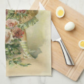 Cute Little Girl Pink Roses Theedoek (Quarter Fold)