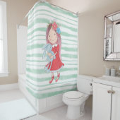 Cute Little Girl stuffed Bunny Speelgoed Animal Ki Douchegordijn (In situ)