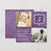 Cute  Little Girls Birthday Invitation Kaart (Voorkant / Achterkant)