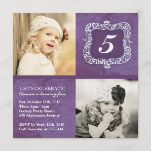 Cute  Little Girls Birthday Invitation Kaart
