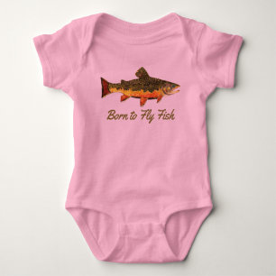 Cute Little Girl's "Born to Fly Fish" Romper