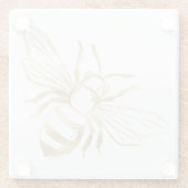 Cute Little Golden Bee Glass Onderzetter (Achterkant)