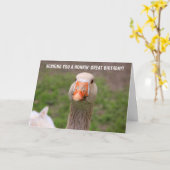 Cute Little Goose Birthday Kaart (Gele Bloem)