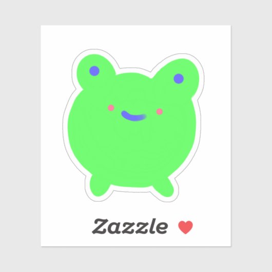 Cute Little Green Frog Sticker (Vel)