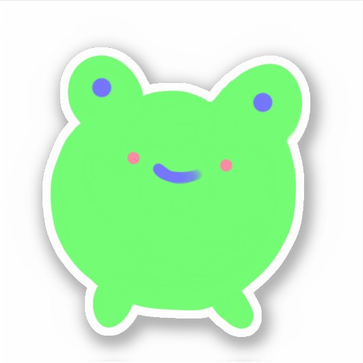 Cute Little Green Frog Sticker (Voorkant)