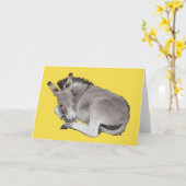 Cute Little Grey Donkey Foal Kaart (Gele Bloem)