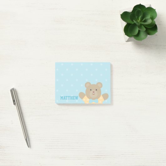 Cute Little Grizzly Beer Cub Kinder Post-it® Notes (Kantoor)